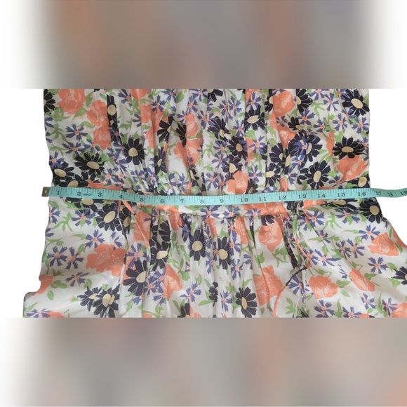 Elevenses Anthropologie Floral Silk Jumpsuit with Coral Accents - Picture 10 of 12